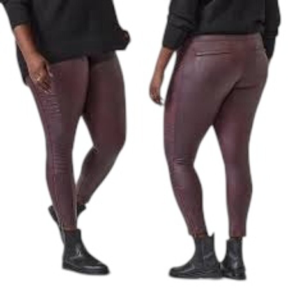 Athleta Delancy Gleam Moto Tight in Burgundy 1X